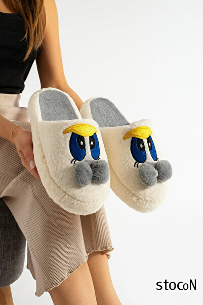 STOCON Cute Bowknot Duffy Duck Figured Embroidered Non-Slip Sole House Slippers Stc1167