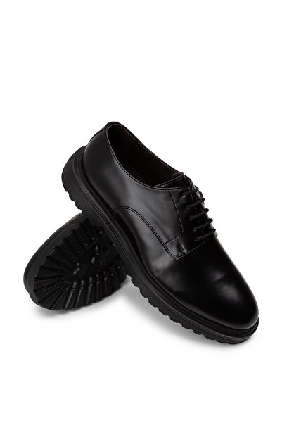 Deery Açma Leather Black Men's Casual Shoes