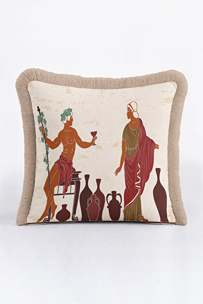 Evimde Bambaşka Μιθολογική φιγούρα με κρόσσια μαξιλαροθήκη - Κλασική αρχαία ρ...