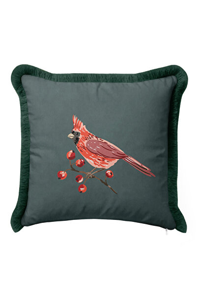 Evimde Bambaşka غطاء وسادة مزين بشراشيب على شكل طائر - غطاء وسادة مزين بشراشي...