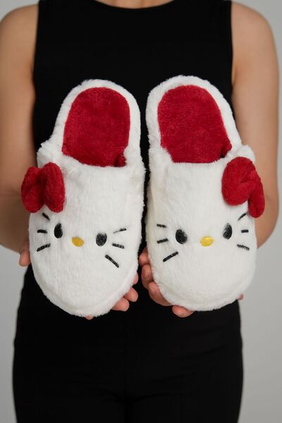 STOCON Hello Kitty Figured Girls' Plush House Slippers – Soft, Non-Slip, and Warm Women's Slippers Stc1168
