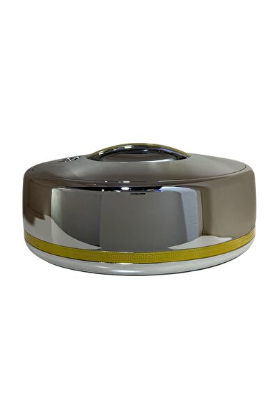 GOLDEN FİRE Golden Fire Chrome Food Container, Silver-Gold, 5 Liter Capacity