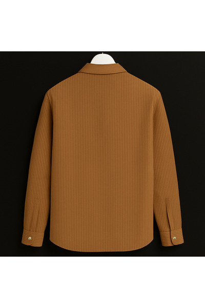 YNGMENCLASS Velvet Jacket Looking Cotton Textured Shirt