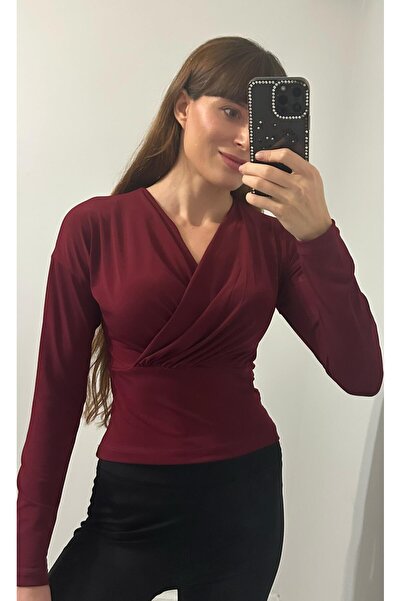 LONELY WOLF V-Neck Long Sleeve Cross Sandy Bluz