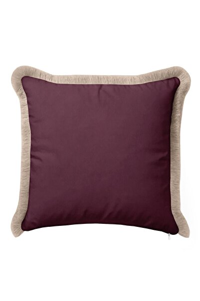 Evimde Bambaşka غطاء وسادة أنيق باللون الأرجواني مع شراشيب - غطاء وسادة عصري ...