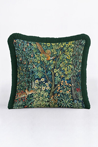 Evimde Bambaşka غطاء وسادة فاخر من بوتيك فينتاج أورجان بحواف مزخرفة - غطاء وس...