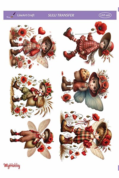 LİNEART Sulu Transfer No:LNT469-25x35cm