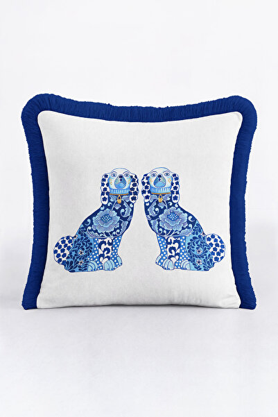 Evimde Bambaşka Husă de pernă cu franjuri cu motiv de cărămidă - Husă de pern...