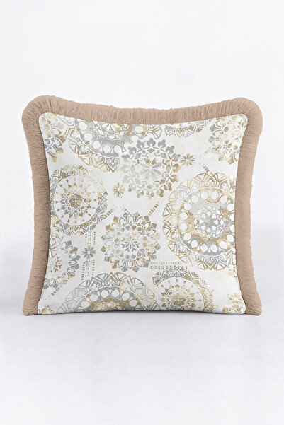 Evimde Bambaşka Μαξιλαροθήκη με φράντζες με μοτίβο παλατιού πολυτελείας - Κομ...