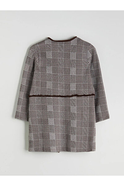 LC Waikiki LCW GraceKahverengi Bisiklet Yaka Desenli Kadın Hırka