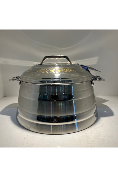 SANJANA Indian food container, silver and gold, 2 liters