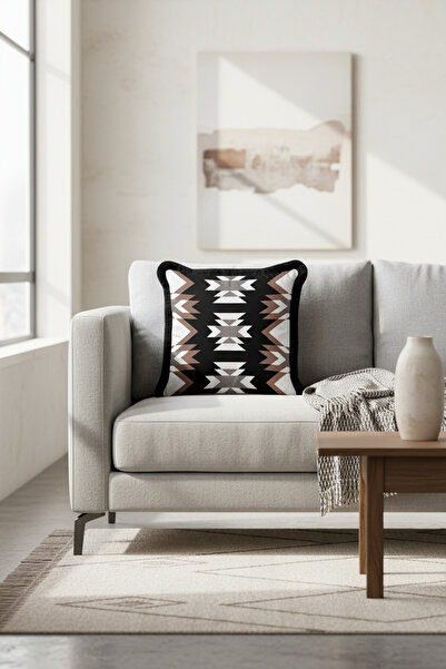 Evimde Bambaşka Husă de pernă cu franjuri de lux geometrică - Husă de pernă c...