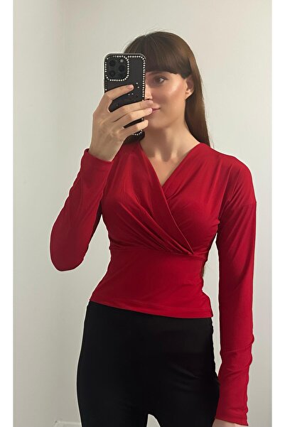 LONELY WOLF V-Neck Long Sleeve Cross Sandy Bluz
