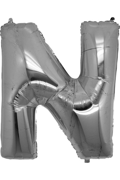 The LOG INVEST N Letter Foil Balloon Silver Color 40 Inch