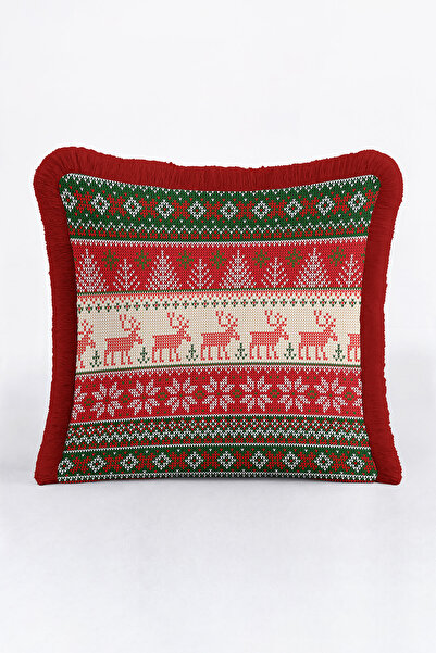 Evimde Bambaşka غطاء وسادة مزين بشراشيب على شكل ندفة الثلج من نورديك - غطاء و...