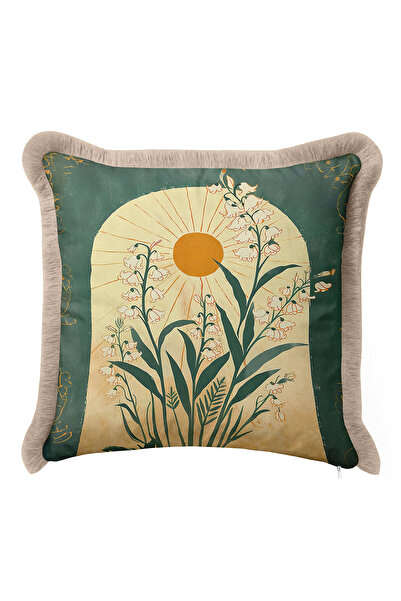 Evimde Bambaşka Husă de pernă cu franjuri cu lumina zilei și plante - Husă de...