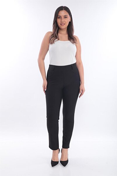 PETUNYA BUTİK Bel Lastikli Punto Kumaş Pantolon