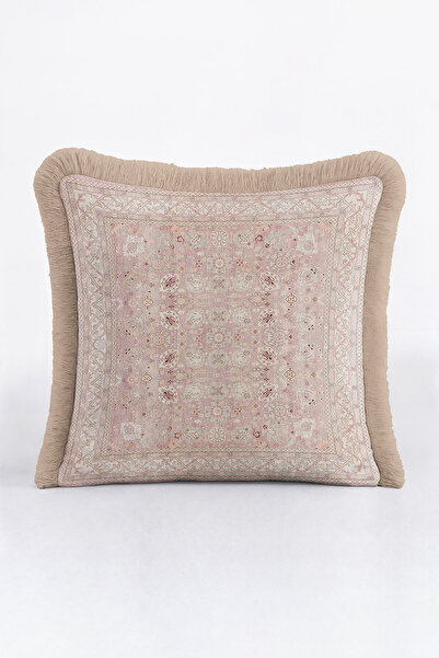 Evimde Bambaşka غطاء وسادة فاخر أنيق ذو شراشيب - غطاء وسادة مزين بشراشيب بنمط...