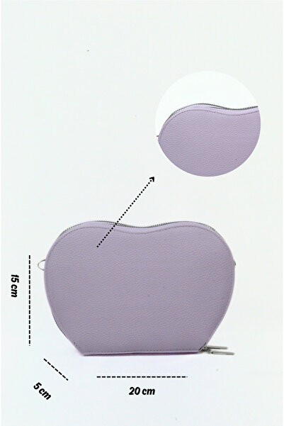 Mazel Design Mazel Leather Zippered Mini Wallet Lilac Heart Model Imported Women's Hand, Arm and Shoulder Bag