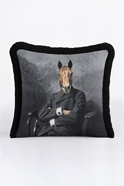 Evimde Bambaşka Husă de pernă cu franjuri de lux Avant-garde Portrait - Husă ...