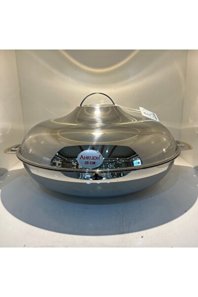 SANJANA Indian food container, stainless steel, silver and gold, 35 cm