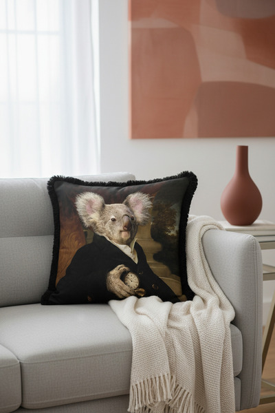 Evimde Bambaşka Husă de pernă de lux Avant-garde Portrait cu franjuri - Figur...