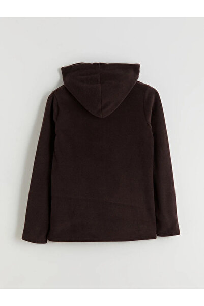 LC Waikiki LCWAIKIKI BasicKahverengi Kapüşonlu Kadın Fermuarlı Sweatshirt