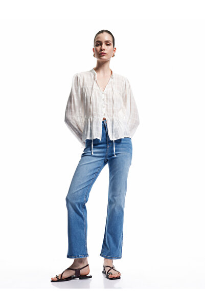 Koton High Waist Short Spanish Leg Jeans - Flare Jeans