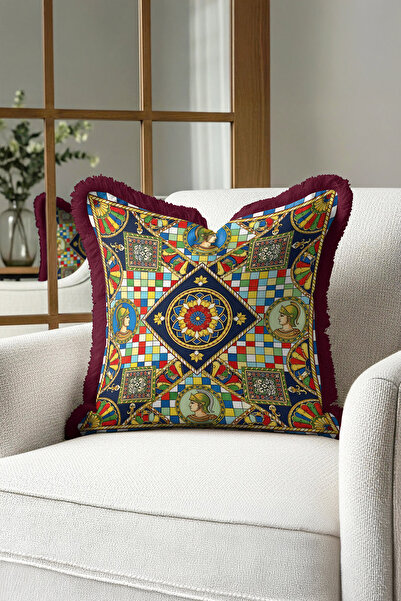 Evimde Bambaşka Husă de pernă cu franjuri cu model mozaic regal elegant - Hus...