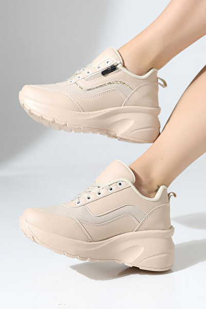 Encool Women's Casual Sneaker Shoes with Zipper Detail and Color Options, Sporty High Sole