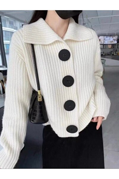 miyoshi Devrik Collar Buttoned Knitwear Women's Cardigan