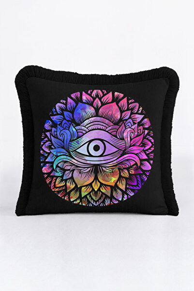 Evimde Bambaşka Μαξιλαροθήκη με κρόσσια με μοτίβο ηπτάριου λωτού - Μυστικιστι...