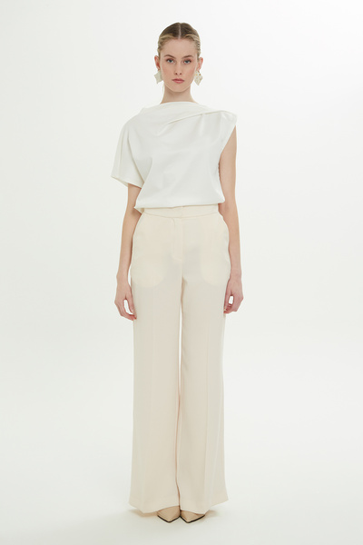 GİZİA Bol Paça Bej Pantolon
