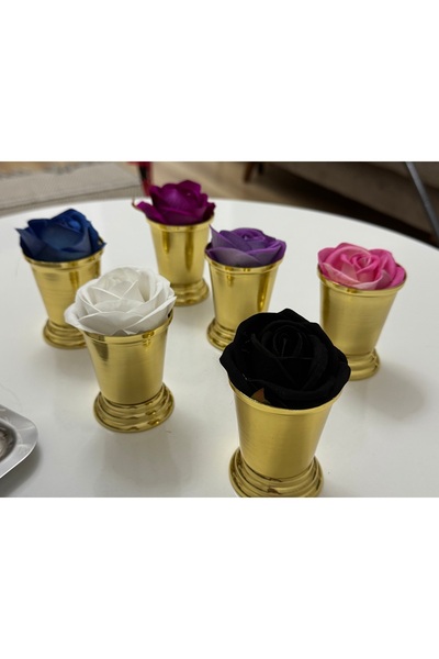 Elzemm store Silver Plated Rose Bowl Includes 6 Colorful Roses, so It's Brown