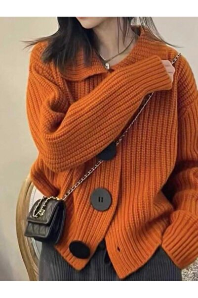miyoshi Devrik Collar Buttoned Knitwear Women's Cardigan