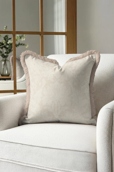 Evimde Bambaşka غطاء وسادة فاخر أنيق على الطراز الباروكي - غطاء وسادة كلاسيكي...