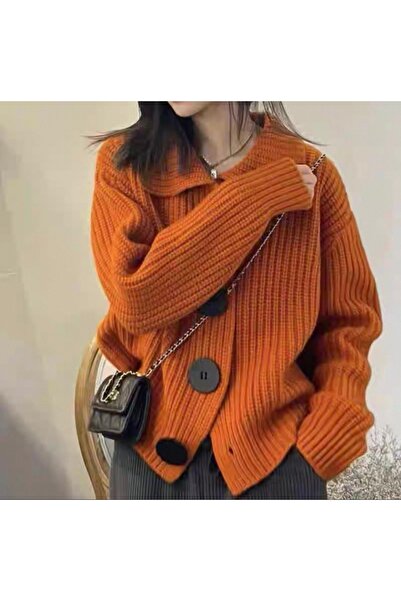 miyoshi Devrik Collar Buttoned Knitwear Women's Cardigan