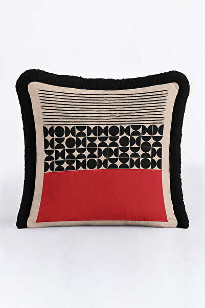 Evimde Bambaşka Γεωμετρική μοντέρνα τέχνη Μαξιλαροθήκη με κρόσσια - Μίνιμαλ κ...