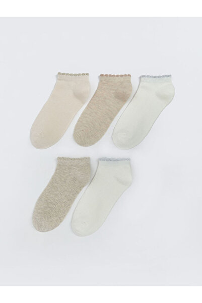 LC Waikiki Sparkling Selections from Shining Store |   Women's Plain Booties Socks 5 Pack