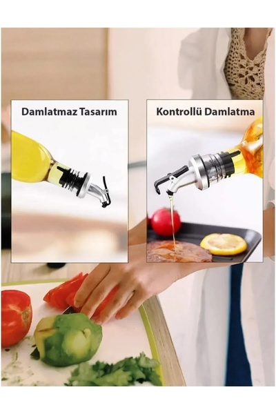 LOVYCO Gray Color Bottle Tip Stopper Non-Spill Oil Bottle Glass Bottle Head Lemon Vinegar Liquid Oil Bottle Apparatus