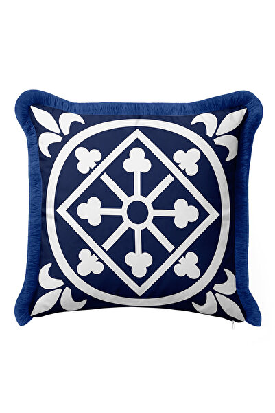 Evimde Bambaşka Luxury Geometric Motif Fringed Pillowcase - Classic Elegance ...