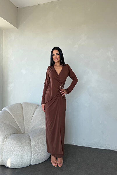 LİLA İSTANBUL Double Breasted Collar Buckle Detailed Special Design Dress