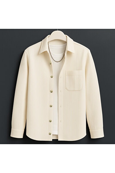 YNGMENCLASS Velvet Jacket Looking Cotton Textured Shirt