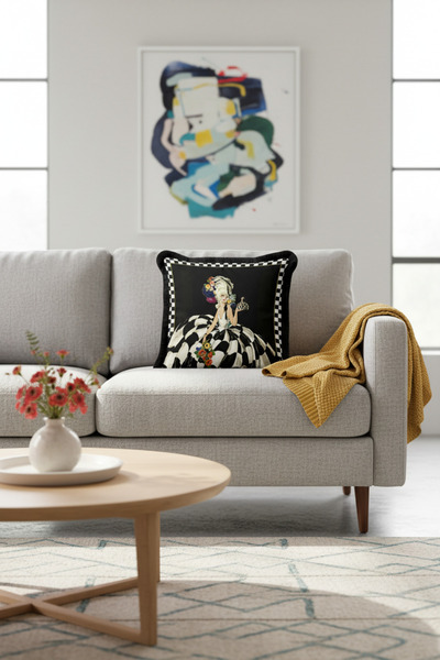 Evimde Bambaşka غطاء وسادة فاخر على الطراز الباروكي - غطاء وسادة فاخر بتصميم ...