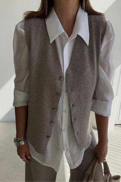 Lavanta Tekstil Knitted Vest Pants Set