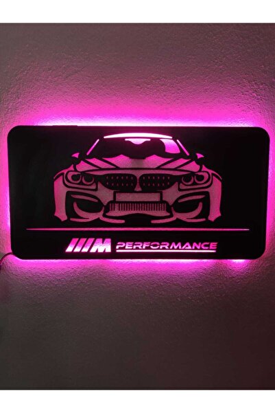 dekoraven Bmw Performance Led Işıklı Ahşap Tablo