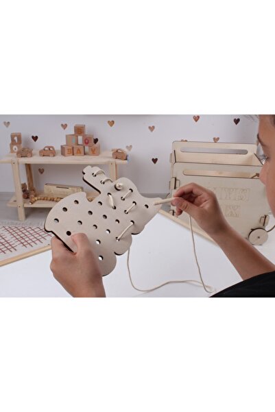 Ankebut قطار لعبة الخيوط الخشبية التعليمية مونتيسوري