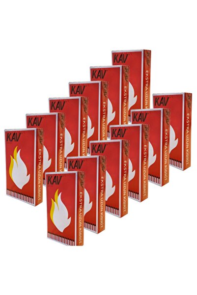 Kav Extra Uzun Kibrit (10cm , Ortalama 45çöp) '' 12 Paket '' ( Puro Kibriti )