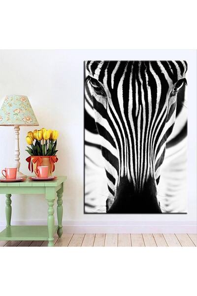 Piri Kanvas Tablo Siyah Çizgili Kızgın Zebra Kanvas Tablo
