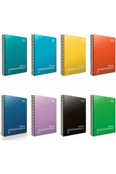 Gıpta Fresco (Pack of 8) Spiral Plastic Cover A4 72 Sheets Notebook Set 6 Lined 2 Squares